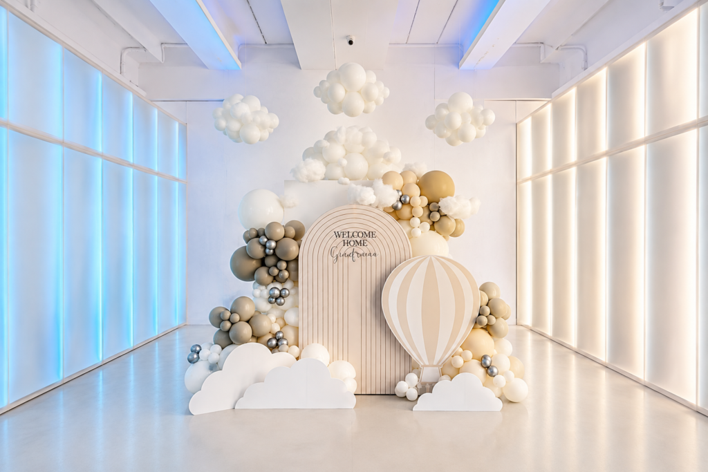 event decor cost in Miami - custom balloon backdrop by Party Details by Ketty